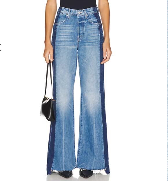 MOTHER Denim - MOTHER Superior Tux Sidestepper Sneak Fray Wide Leg Flare Jeans (28)
